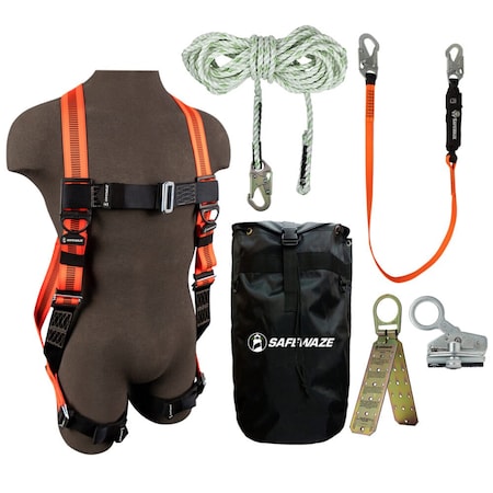 Safewaze Roofer's Fall Protection Kit, Size: Universal FS120-E/1118DC-BP